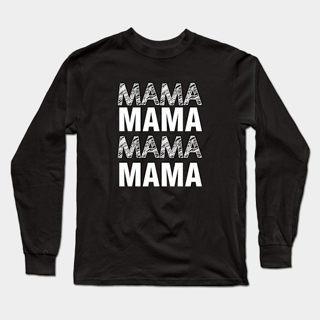 Mama Womens Wife Mom Letter Print Women Funny Graphic Mothers Day Long Sleeve T-Shirt by xoclothes